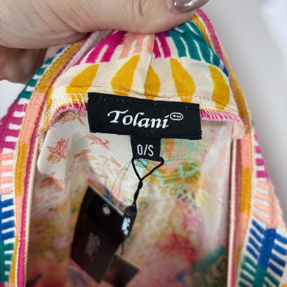 Tolani Raelyn hibiscus Kimono NEW with tags One Size embroidered, abstract, boho - Picture 12 of 15